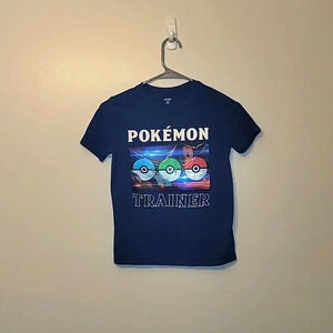 **4/$20 TEES**Old Navy Pokémon Trainer Hallographic boys tee size 8/10 LOT A